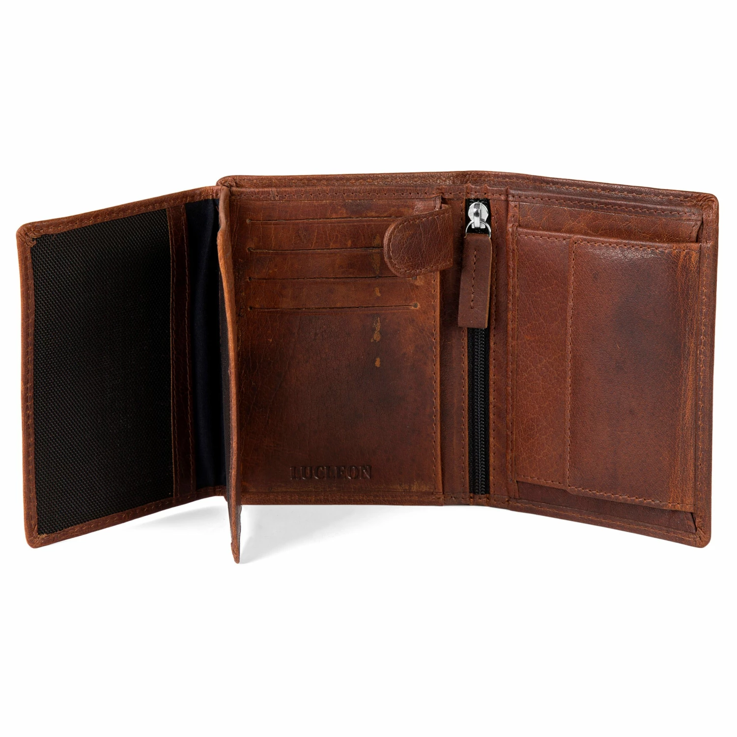 Lucleon Montreal | Vintage Tan RFID Leather Wallet 4 Lucleon Montreal | Vintage Tan RFID Leather Wallet - Image 4