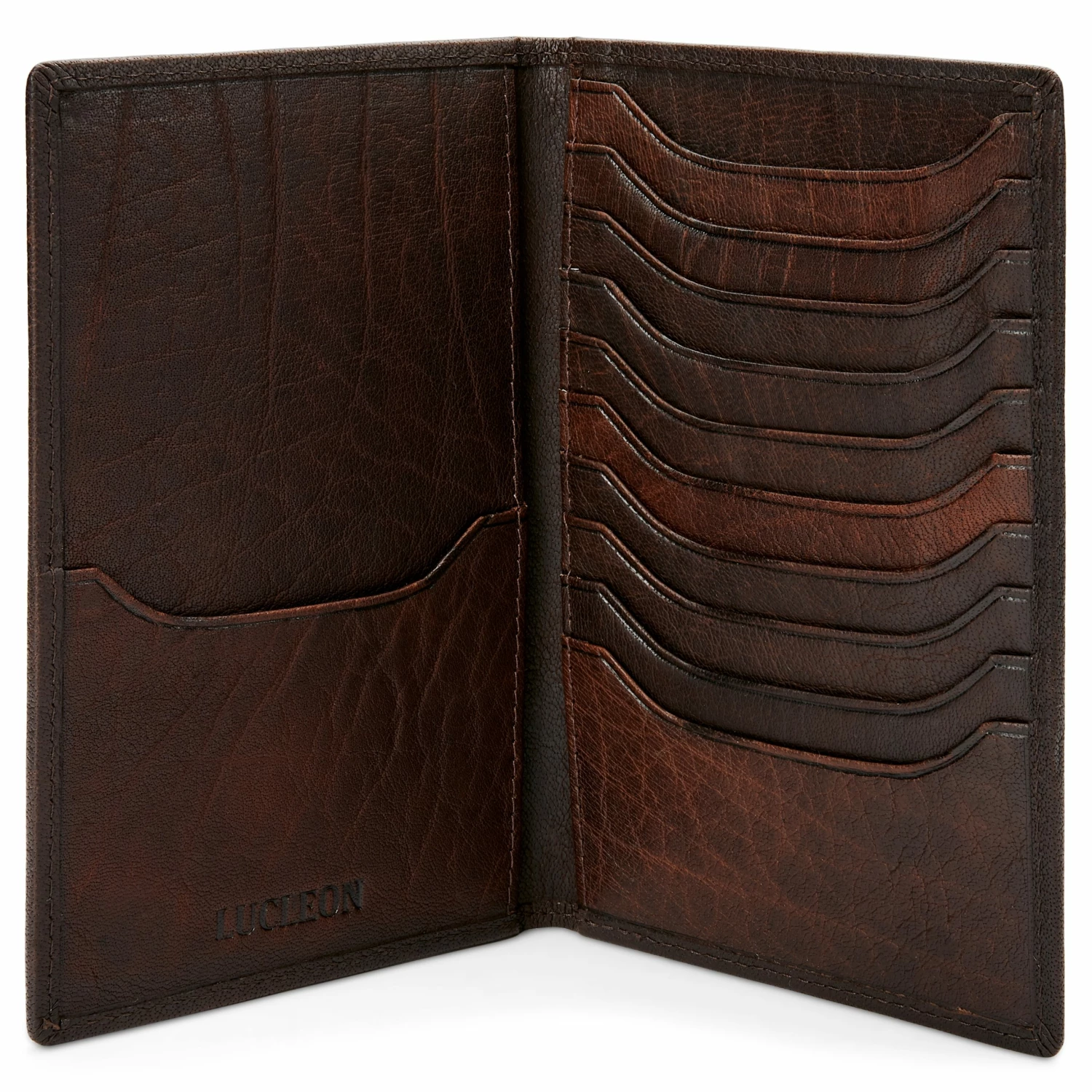 Lucleon Montreal | Brown Large Leather Card Travel Wallet 2 Lucleon Montreal | Brown Large Leather Card Travel Wallet - Image 2
