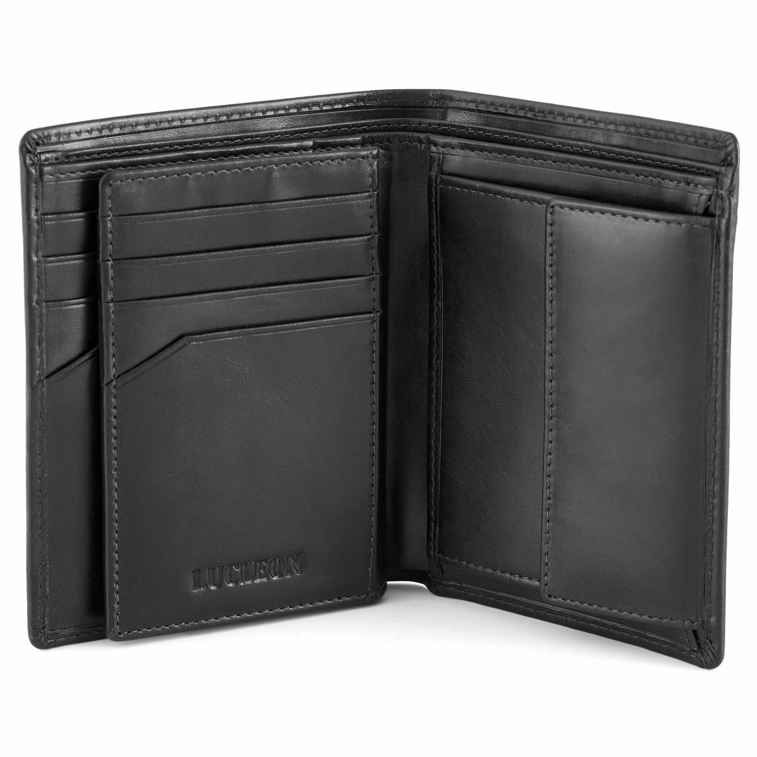 Lucleon Large Black Leather Wallet 5 Lucleon Large Black Leather Wallet - Image 5