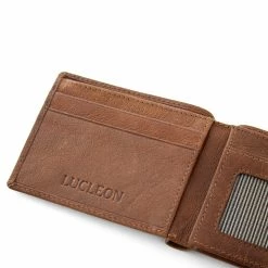 Lucleon California | Small Tan Leather Wallet -MEN WALLETS store 10 5 22
