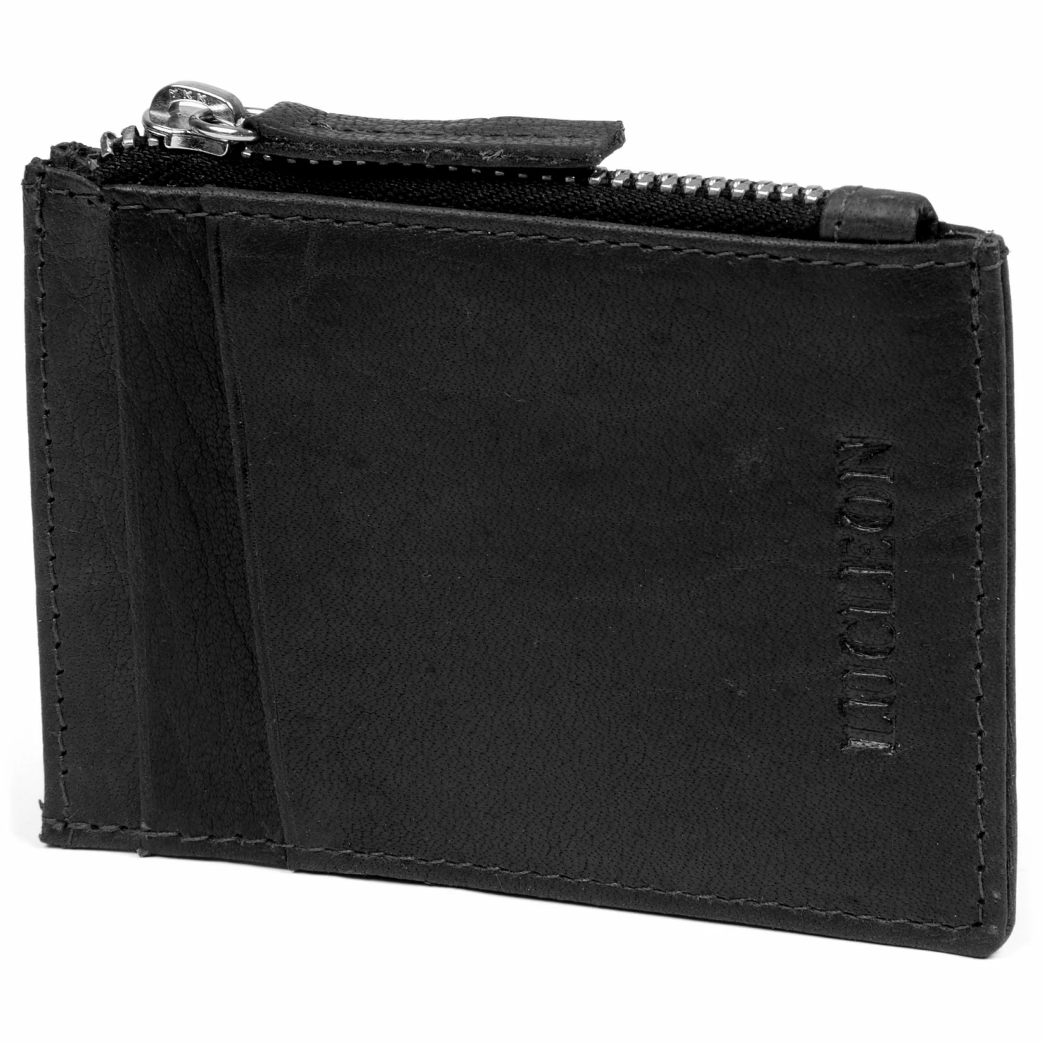 Lucleon Montreal | Mini Black RFID Leather Wallet 2 Lucleon Montreal | Mini Black RFID Leather Wallet - Image 2