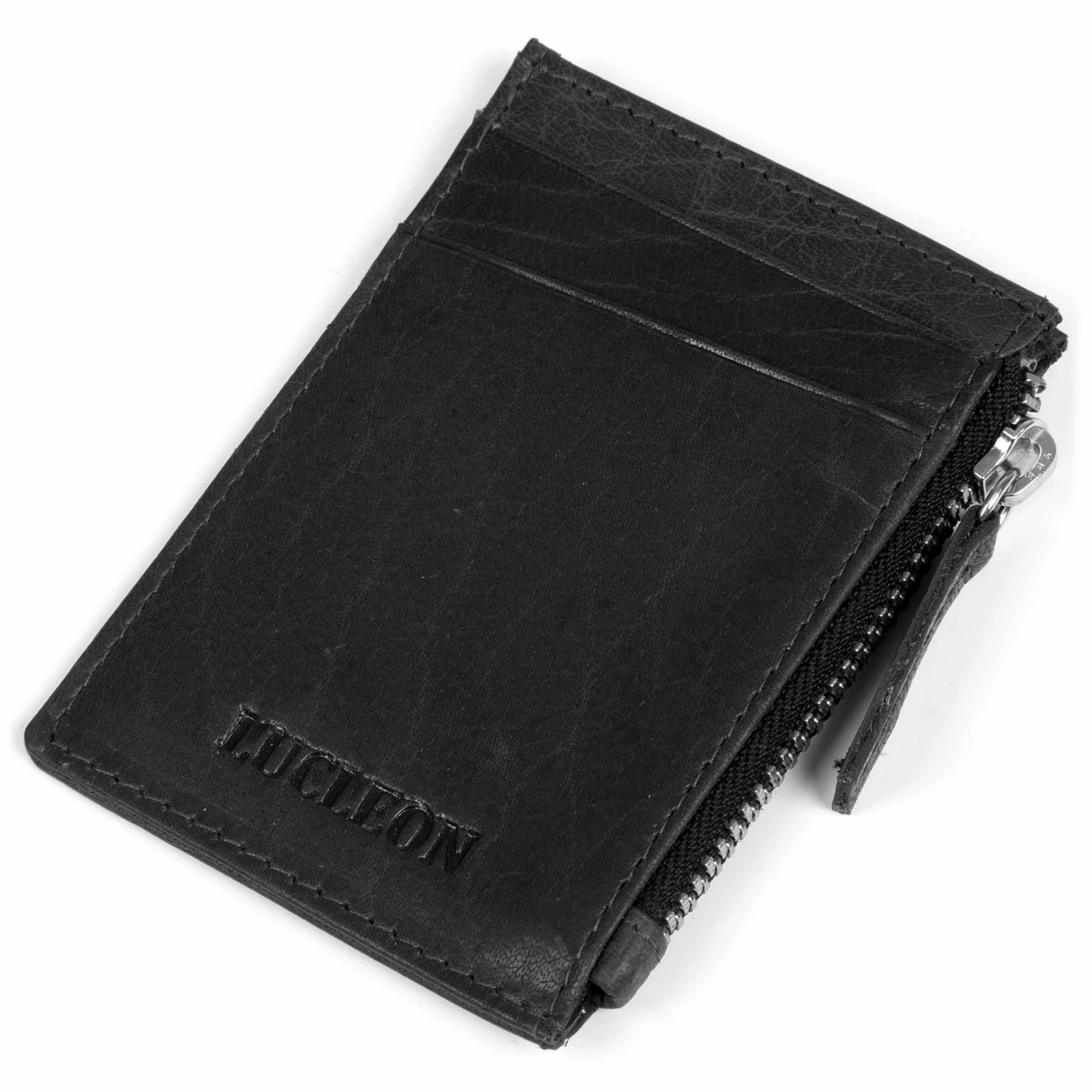 Lucleon Montreal | Mini Black RFID Leather Wallet 3 Lucleon Montreal | Mini Black RFID Leather Wallet - Image 3
