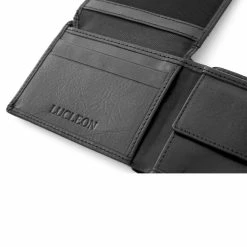 Lucleon Black Leather Wallet -MEN WALLETS store 11 5 19 1