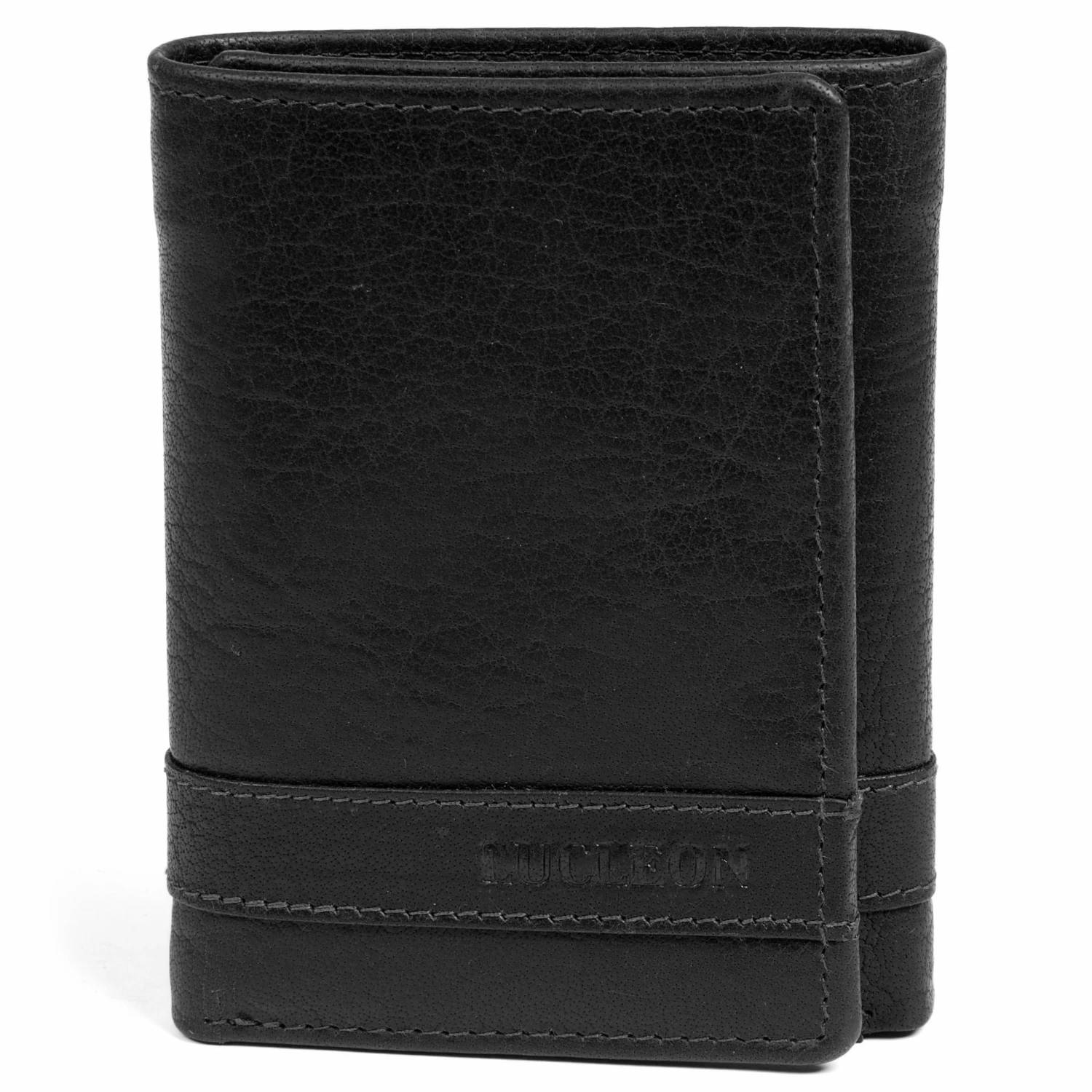 Lucleon Montreal | Trifold Black RFID Leather Wallet 3 Lucleon Montreal | Trifold Black RFID Leather Wallet - Image 3
