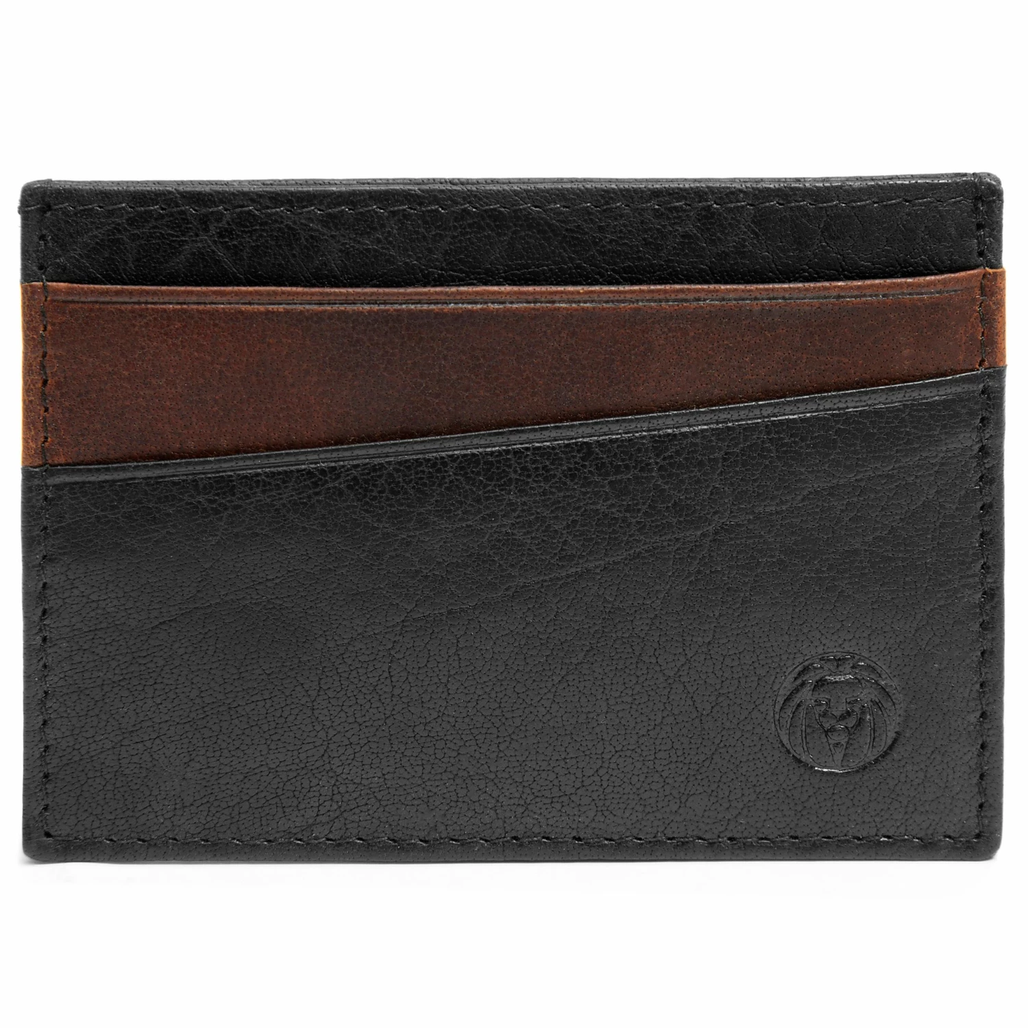 Lucleon Montreal | Mini Black & Tan RFID Leather Card Holder 1 Lucleon Montreal | Mini Black & Tan RFID Leather Card Holder