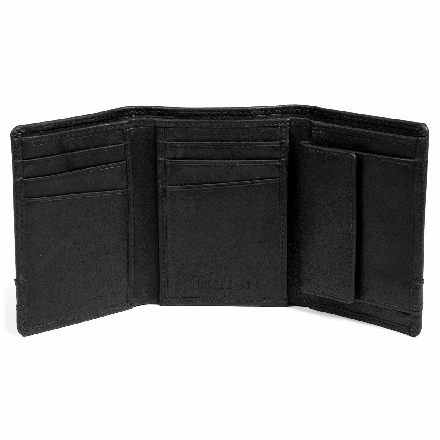 Lucleon Montreal | Trifold Black RFID Leather Wallet 2 Lucleon Montreal | Trifold Black RFID Leather Wallet - Image 2