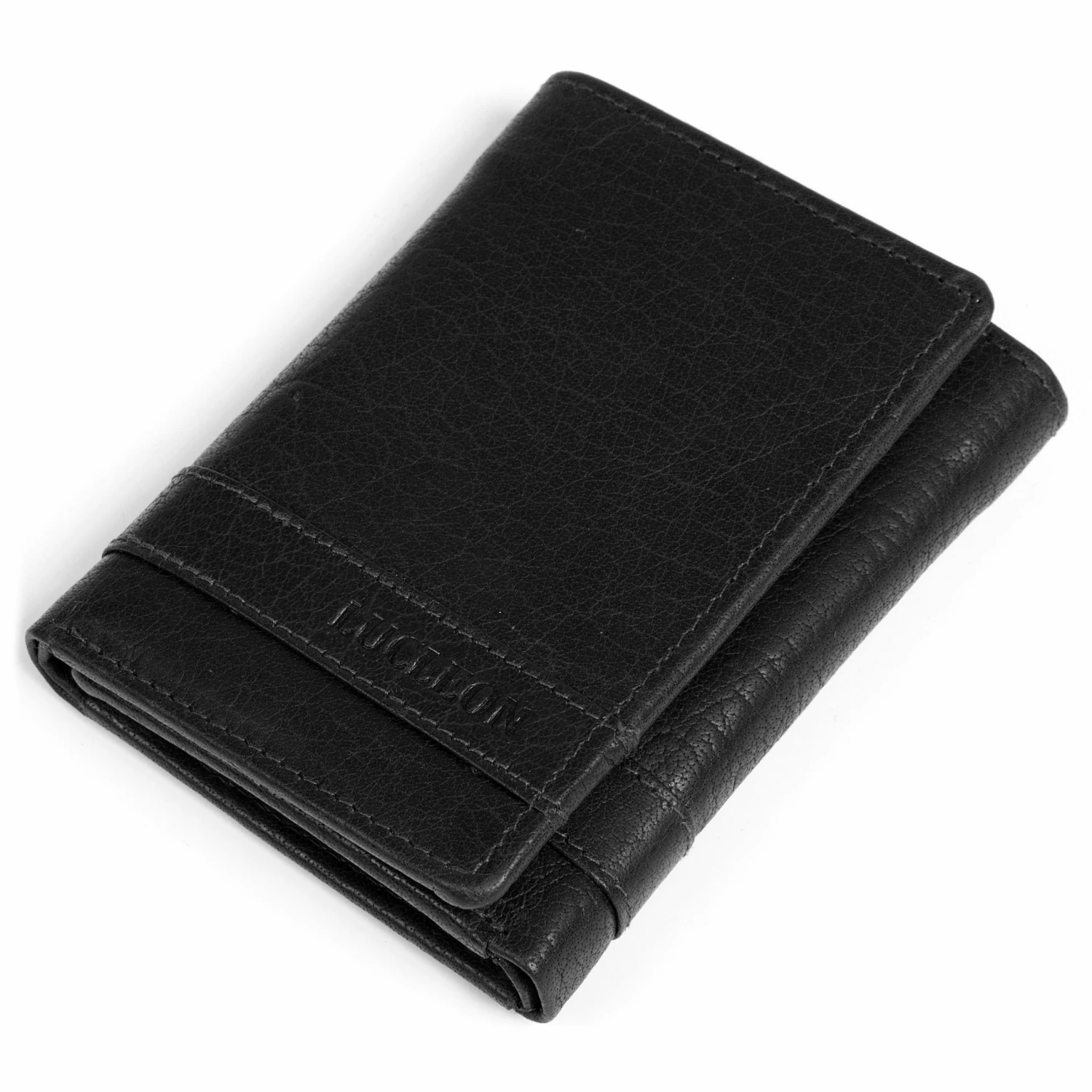 Lucleon Montreal | Trifold Black RFID Leather Wallet 5 Lucleon Montreal | Trifold Black RFID Leather Wallet - Image 5