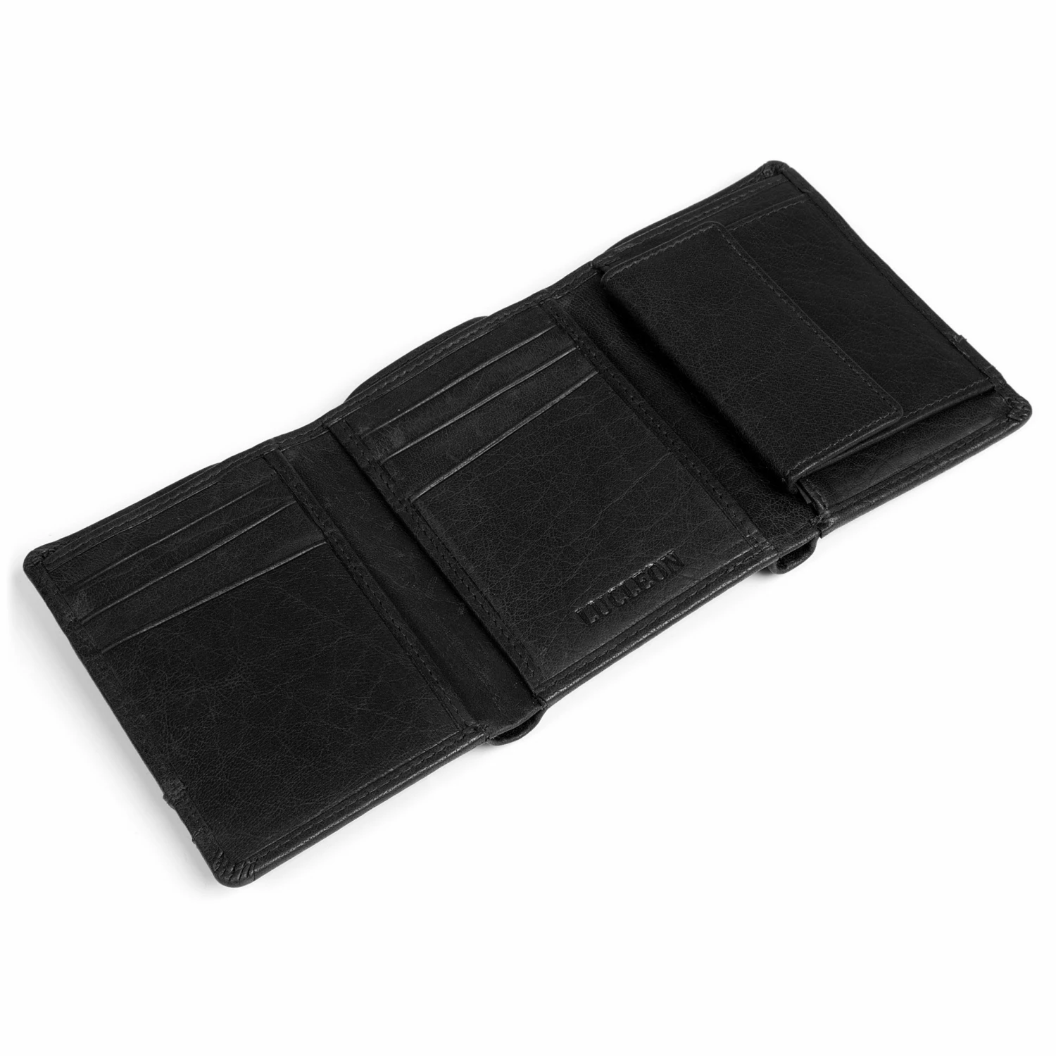 Lucleon Montreal | Trifold Black RFID Leather Wallet 6 Lucleon Montreal | Trifold Black RFID Leather Wallet - Image 6