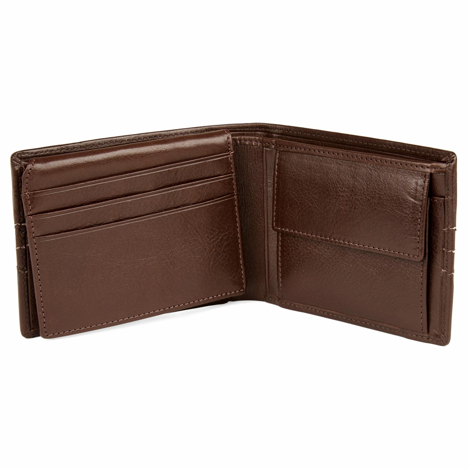 Lucleon Triple Stitched Brown Leather Wallet 6 Lucleon Triple Stitched Brown Leather Wallet - Image 6