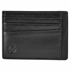 Lucleon Compact Black Leather Card Holder