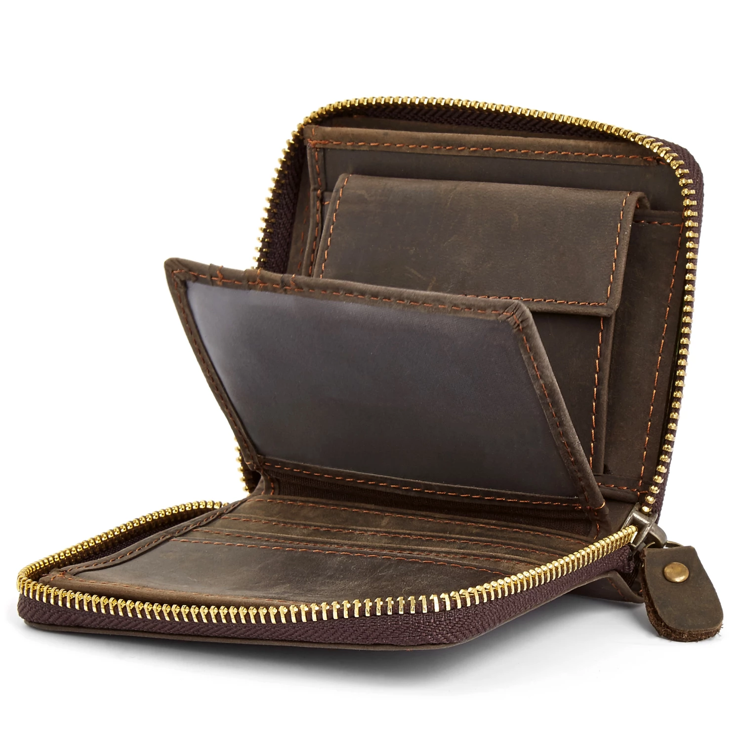 Collin Rowe Brown Leather Zip Wallet 2 Collin Rowe Brown Leather Zip Wallet - Image 2