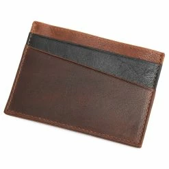 Lucleon Montreal | Mini Tan & Black RFID Leather Card Holder -MEN WALLETS store 13 4 47 scaled