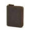 Collin Rowe Brown Leather Zip Wallet