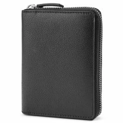 Lucleon Black Leather RFID-Blocking Wallet