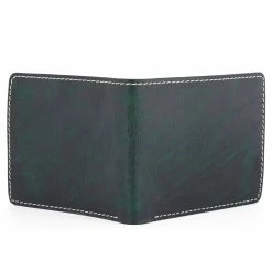 Salt & Hide Green Bi-Fold Leather Wallet -MEN WALLETS store 16 6 6 scaled