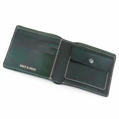 Salt & Hide Green Bi-Fold Leather Wallet -MEN WALLETS store 16 7 4 scaled