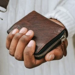 Lucleon Montreal | Tan RFID Leather Card Holder -MEN WALLETS store 16436 wallet