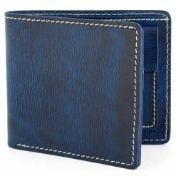 Salt & Hide Blue Bi-Fold Leather Wallet
