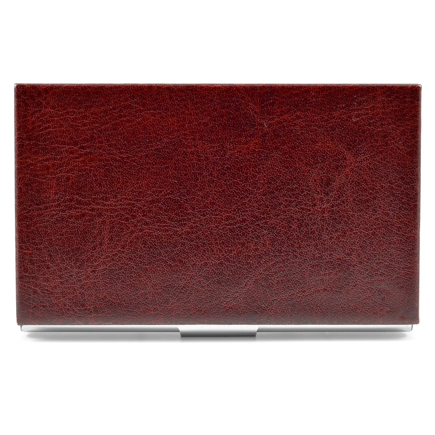 Fort Tempus Brown Faux Leather & Stainless Steel Card Holder 1 Fort Tempus Brown Faux Leather & Stainless Steel Card Holder