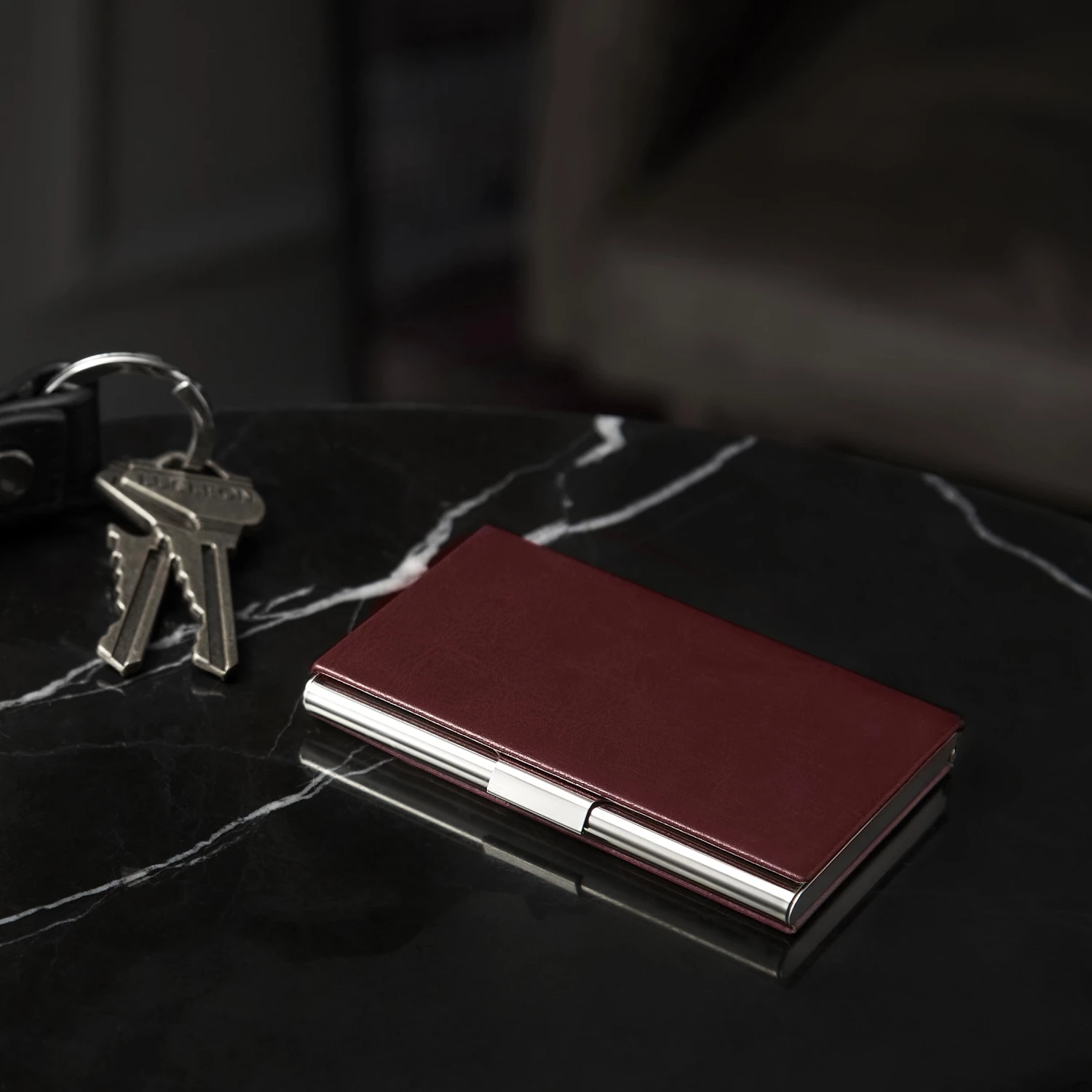 Fort Tempus Brown Faux Leather & Stainless Steel Card Holder 4 Fort Tempus Brown Faux Leather & Stainless Steel Card Holder - Image 4