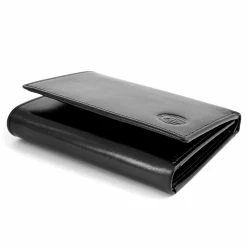 Lucleon Black Leather Trifold Wallet -MEN WALLETS store 2 1 11 13