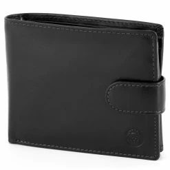 Lucleon Black Ergonomic Leather Wallet