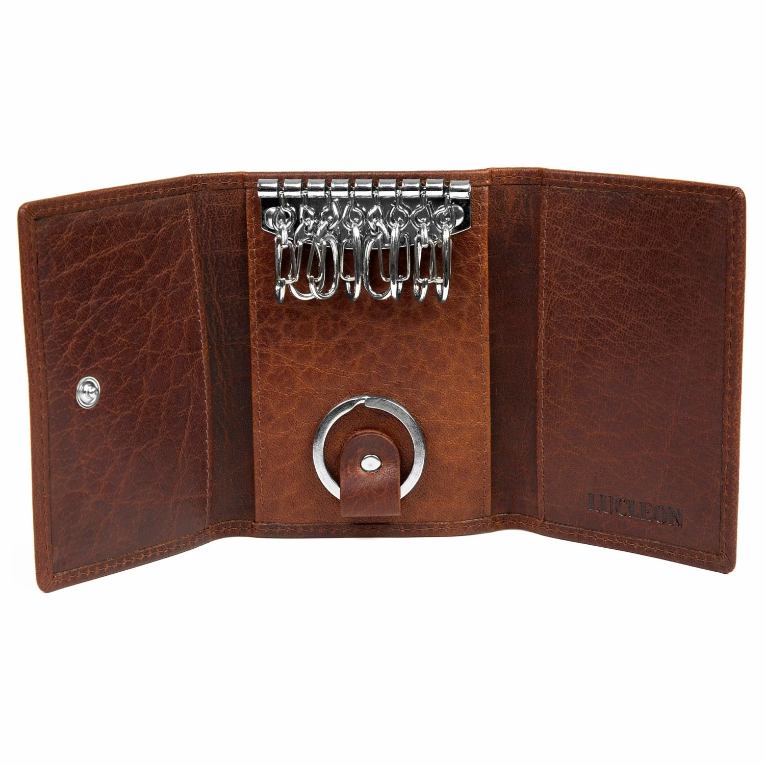 Lucleon Montreal | Tan RFID Leather Key Holder 2 Lucleon Montreal | Tan RFID Leather Key Holder - Image 2