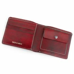 Salt & Hide Red Bi-Fold Leather Wallet -MEN WALLETS store 20 7 1 scaled