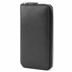 Lucleon Black Leather RFID-Blocking Wallet