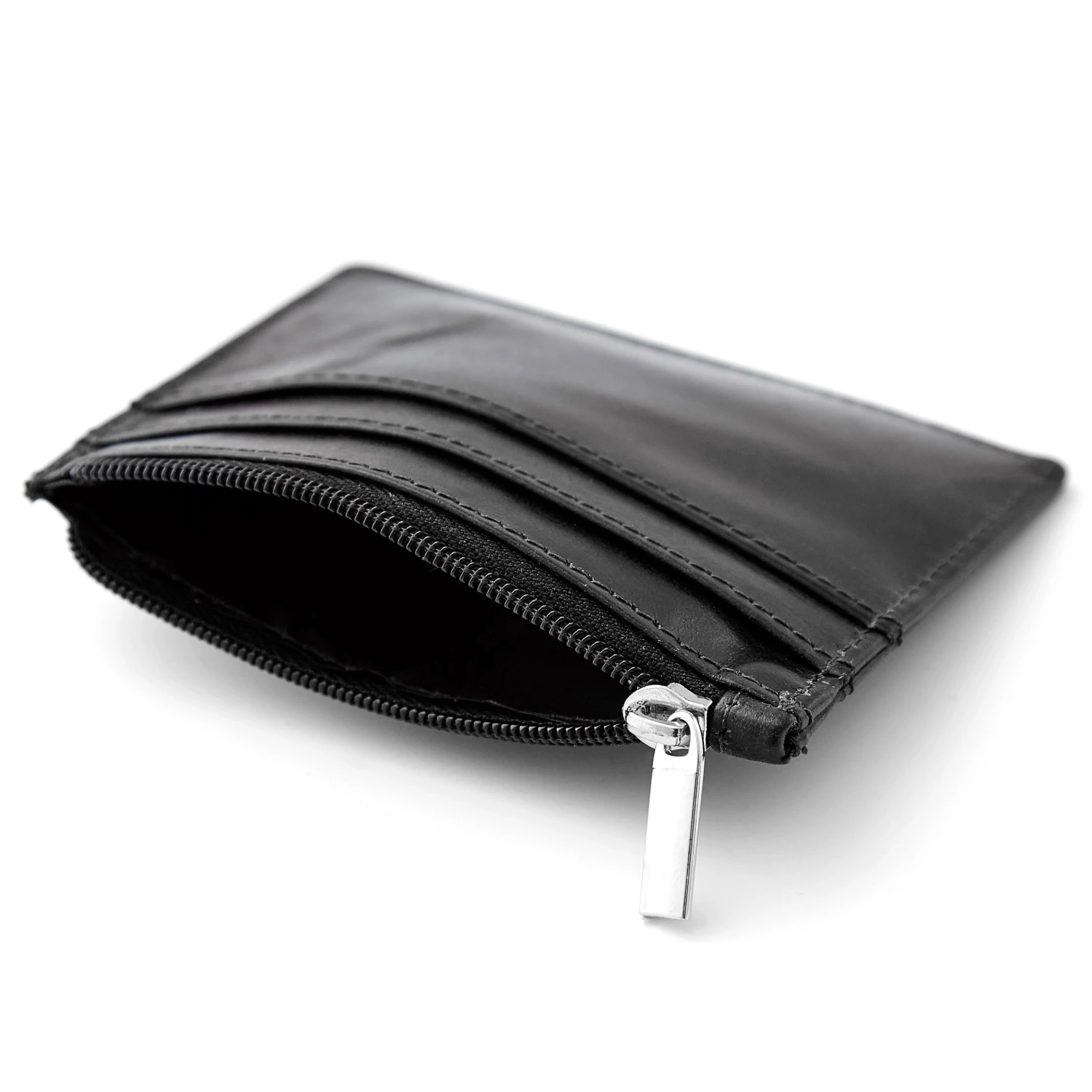 Lucleon Black Leather Multi Zip Card Holder With RFID Blocker 2 Lucleon Black Leather Multi Zip Card Holder With RFID Blocker - Image 2