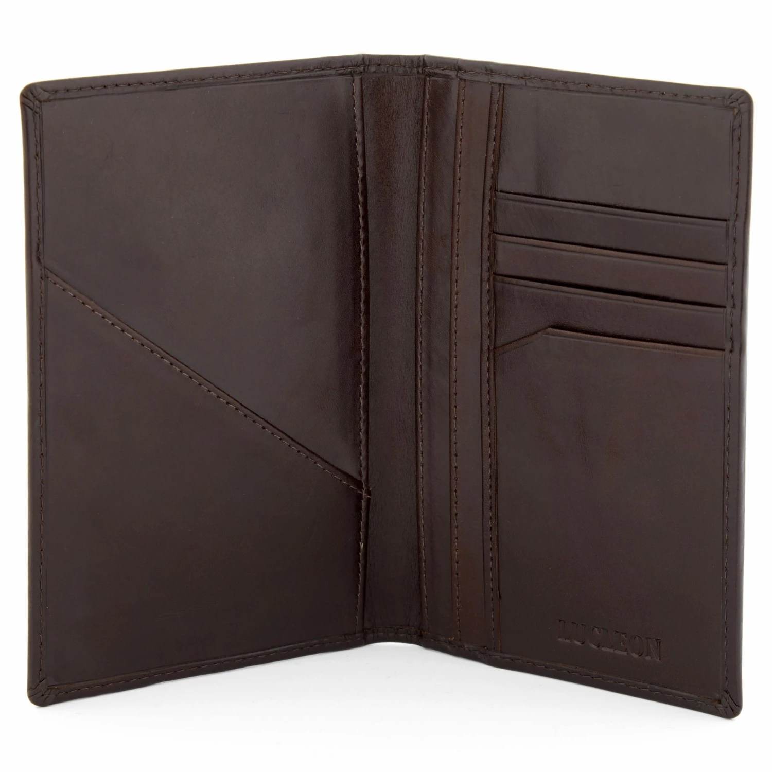 Lucleon Dark Brown Passport Leather Wallet 2 Lucleon Dark Brown Passport Leather Wallet - Image 2