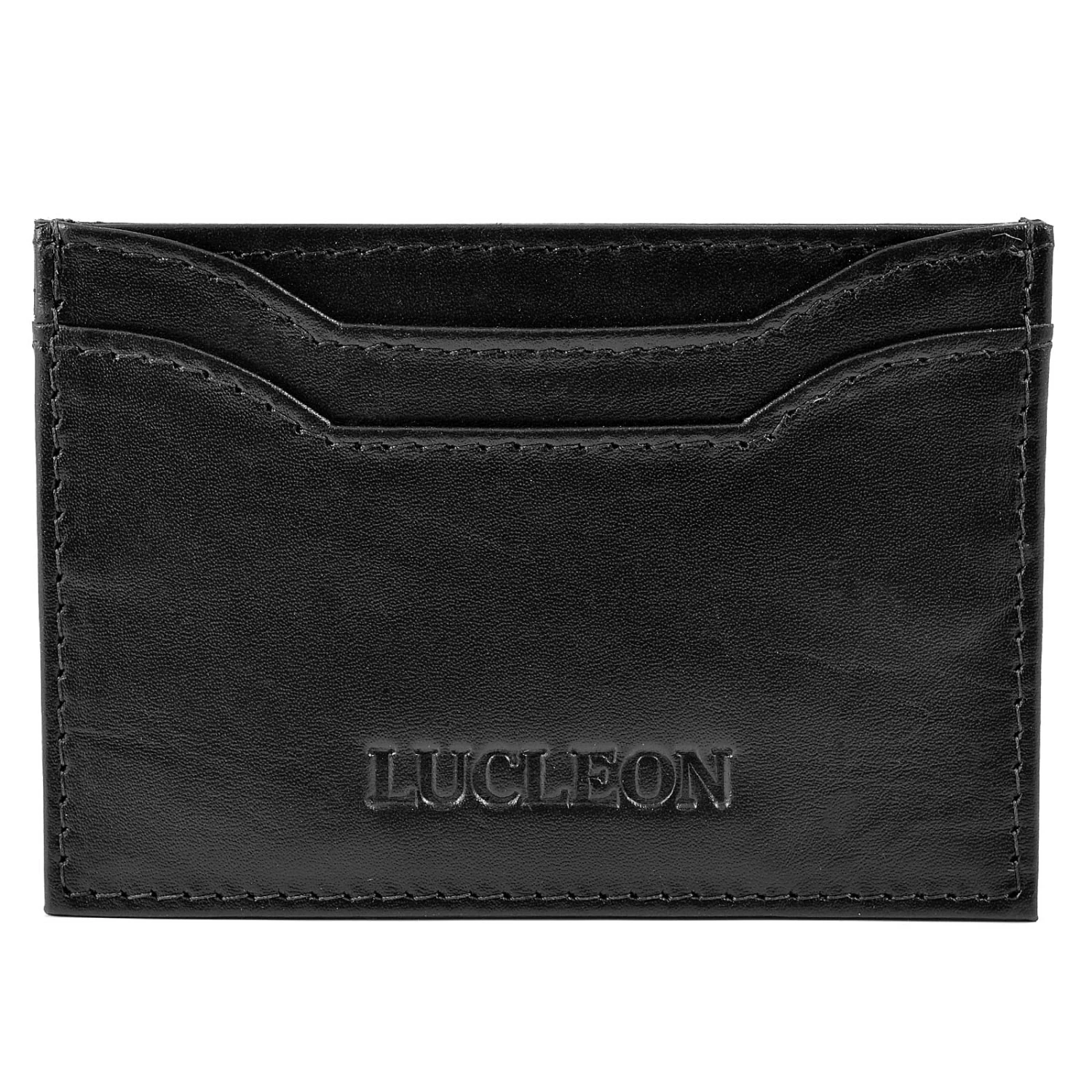 Lucleon Black Leather Card Holder With RFID Blocker 1 Lucleon Black Leather Card Holder With RFID Blocker