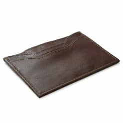 Lucleon Brown Leather Card Holder With RFID Blocker -MEN WALLETS store 4 2 127