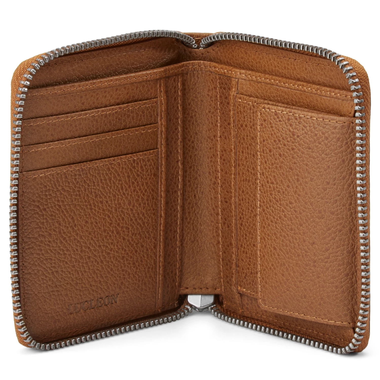 Lucleon Mini Tan Leather RFID-Blocking Wallet 2 Lucleon Mini Tan Leather RFID-Blocking Wallet - Image 2