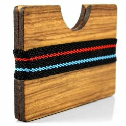 Collin Rowe Zebra Wood Striped Card Holder -MEN WALLETS store 4 3 49