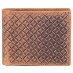 Collin Rowe Tan Weave Leather Wallet -MEN WALLETS store 4 4 117