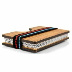 Collin Rowe Zebra Wood Striped Card Holder -MEN WALLETS store 4 4 38