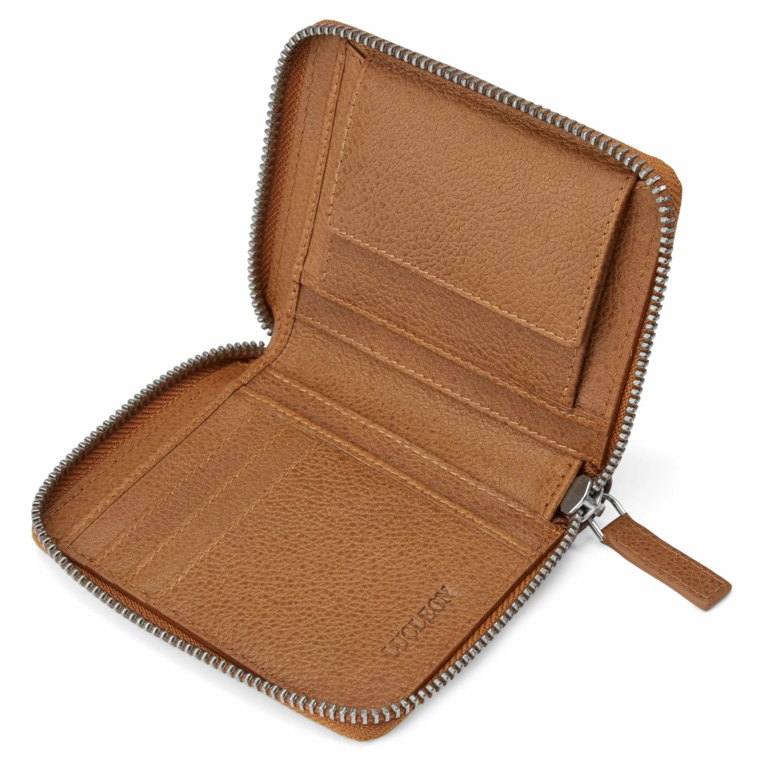 Lucleon Mini Tan Leather RFID-Blocking Wallet 5 Lucleon Mini Tan Leather RFID-Blocking Wallet - Image 5