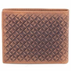 Collin Rowe Tan Weave Leather Wallet -MEN WALLETS store 4 5 88