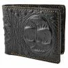 Collin Rowe Black Leather & Alligator Skin Patterned Wallet