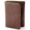 Collin Rowe Brown Trifold Multi RFID Leather Wallet