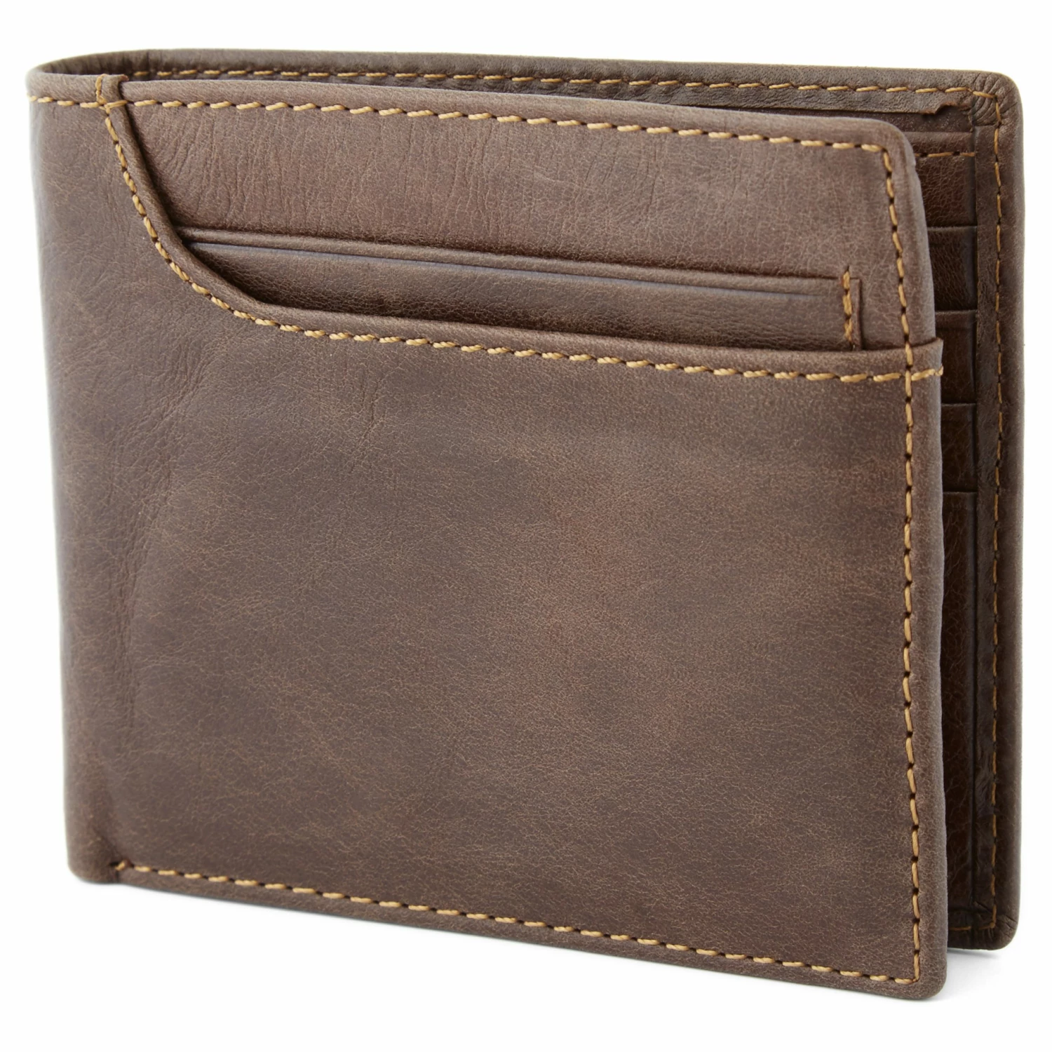 Collin Rowe Asymmetrical Brown Bi-Fold Leather Wallet 3 Collin Rowe Asymmetrical Brown Bi-Fold Leather Wallet - Image 3