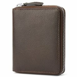 Lucleon Mini Dark-Brown Leather RFID-Blocking Wallet
