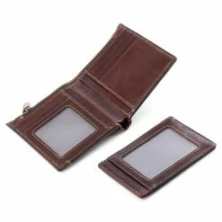 Collin Rowe Mocha Brown Slim Leather Wallet -MEN WALLETS store 6 3 135