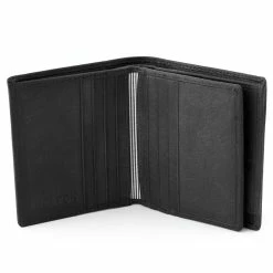 Lucleon California | Slim Black Leather Wallet -MEN WALLETS store 6 3 75
