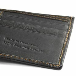 Collin Rowe Black Leather & Alligator Skin Patterned Wallet -MEN WALLETS store 6 4 20