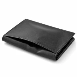 Lucleon Black Leather Bifold Card Holder With RFID Blocker -MEN WALLETS store 6 4 47
