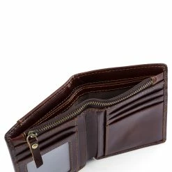 Collin Rowe Mocha Brown Slim Leather Wallet -MEN WALLETS store 6 4 80