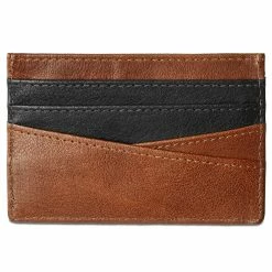 Lucleon Larry | Tan & Black Leather RFID Card Holder -MEN WALLETS store 6 4 copy 2