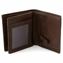 Lucleon California | Slim Vertical Brown Leather Wallet -MEN WALLETS store 6 5 31
